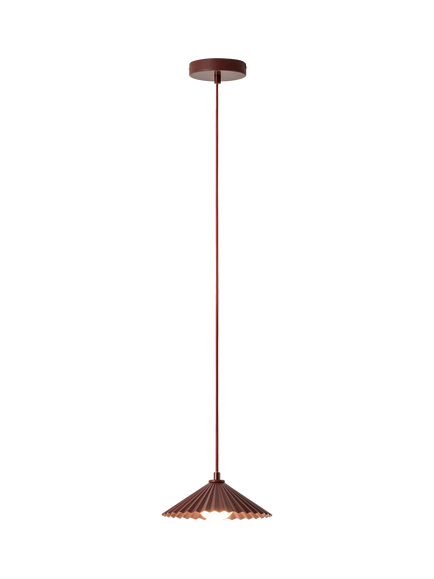 houseof Small Pleat Pendant Ceiling Light, Burgundy