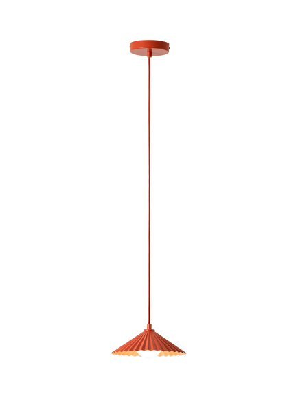 houseof Small Pleat Pendant Ceiling Light, Orange