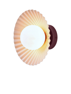 houseof Flush Pleated Wall Light, Burgundy, Burgundy