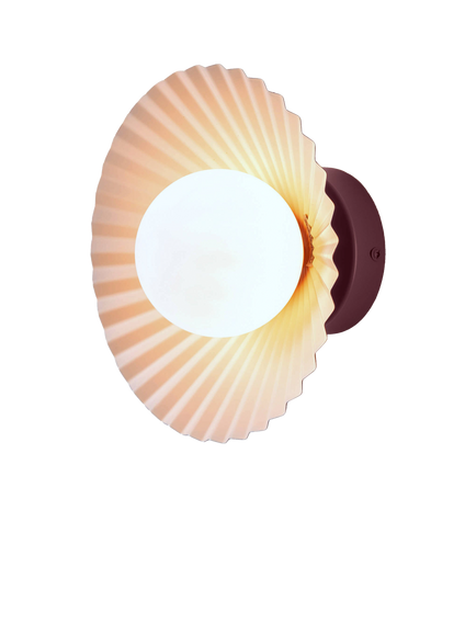 houseof Flush Pleated Wall Light, Burgundy, Burgundy