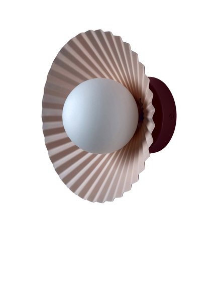 houseof Flush Pleated Wall Light, Burgundy - view 2, Burgundy