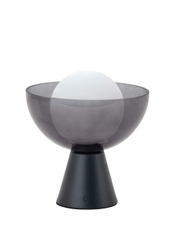 houseof Glass Bowl Cordless Table Lamp - view 2, Charcoal