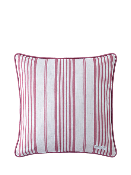 Cabbages & Roses Jolly Stripe Cushion, Raspberry