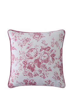 Cabbages & Roses Paris Rose Cushion, Raspberry