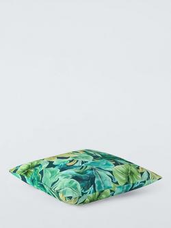 John Lewis Printed Palms Cushion - view 2, Green