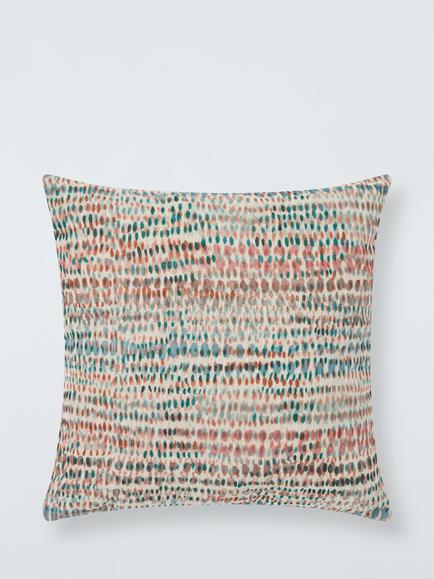 John Lewis Watercolour Abstract Cushion, Green/Multi