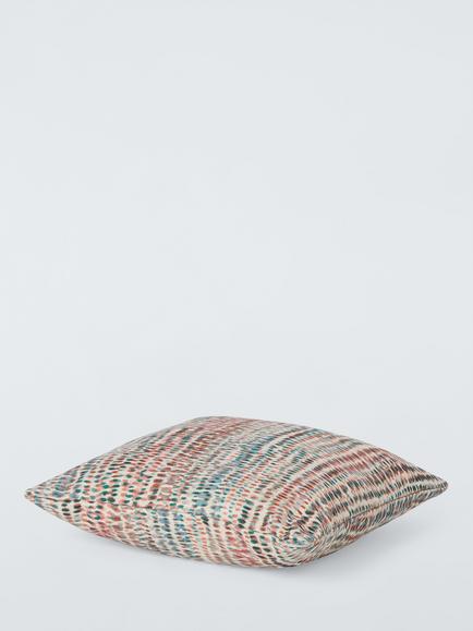 John Lewis Watercolour Abstract Cushion - view 2, Green/Multi