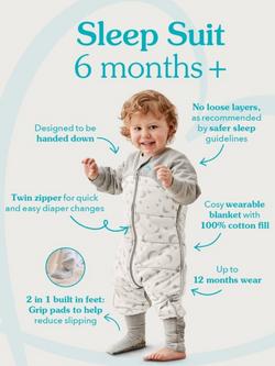 Love to Dream Swaddle Up Baby Sleep Suit, 1 Tog, Olive - view 2, Olive