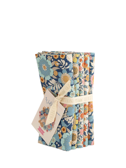 Tilda Wallflower Fat Quarter Fabrics, Pack of 5, Blue/Multi, Blue Multi Blue