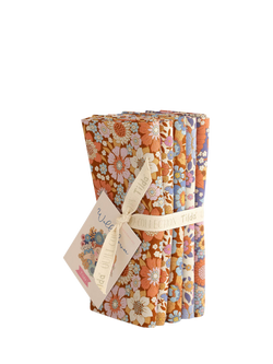 Tilda Wallflower Fat Quarter Fabrics, Pack of 5, Caramel, Orange Coral