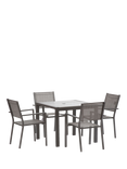 Suntime Adrano 4-Seater Square Garden Dining Table & Chairs, Grey