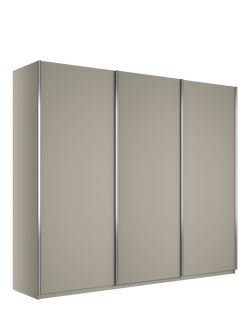 John Lewis Elstra 300cm 3 Sliding Doors Wardrobe, Pebble Grey, 