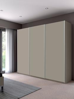 John Lewis Elstra 300cm 3 Sliding Doors Wardrobe, Pebble Grey - view 2, 