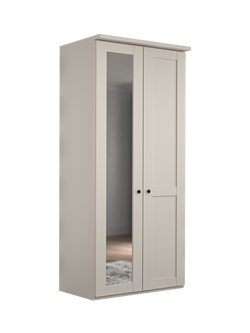 John Lewis Marlow 100cm Hinged Wardrobe with Left Mirror, Champagne, 