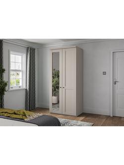 John Lewis Marlow 100cm Hinged Wardrobe with Left Mirror, Champagne - view 2, 