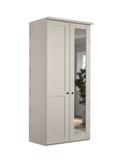 John Lewis Marlow 100cm Hinged Wardrobe with Right Mirror, Champagne, Champagne