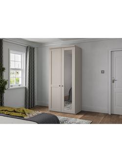 John Lewis Marlow 100cm Hinged Wardrobe with Right Mirror, Champagne - view 2, Champagne