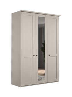 John Lewis Marlow 150cm Mirrored Hinged Wardrobe, Champagne, Champagne