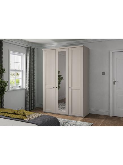 John Lewis Marlow 150cm Mirrored Hinged Wardrobe, Champagne - view 2, Champagne