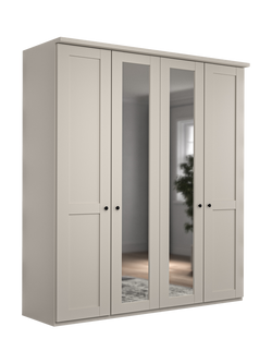 John Lewis Marlow 200cm Mirrored Hinged Wardrobe, Champagne, Champagne