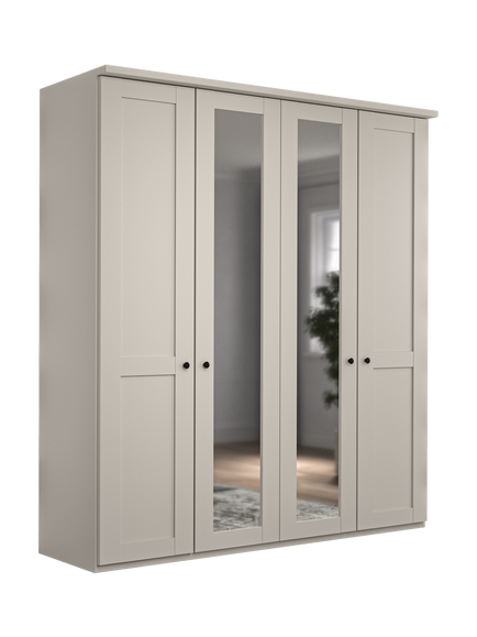 John Lewis Marlow 200cm Mirrored Hinged Wardrobe, Champagne, Champagne