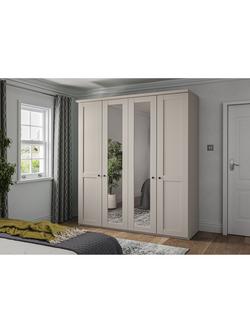 John Lewis Marlow 200cm Mirrored Hinged Wardrobe, Champagne - view 2, Champagne