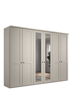 John Lewis Marlow 300cm Mirrored Hinged Wardrobe, Champagne, Champagne