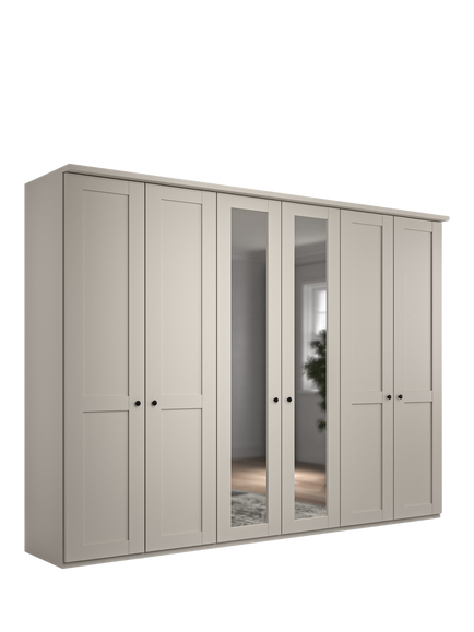 John Lewis Marlow 300cm Mirrored Hinged Wardrobe, Champagne, Champagne