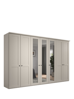 John Lewis Marlow 350cm Hinged Mirrored Wardrobe, Champagne, Champagne