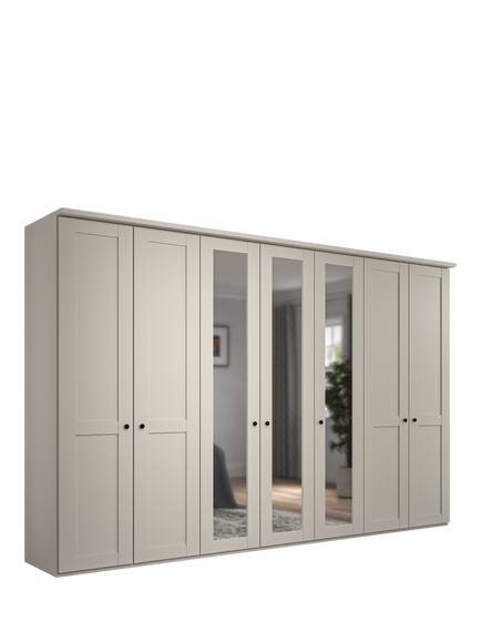 John Lewis Marlow 350cm Hinged Mirrored Wardrobe, Champagne, Champagne