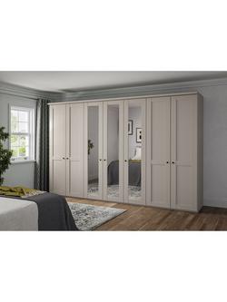 John Lewis Marlow 350cm Hinged Mirrored Wardrobe, Champagne - view 2, Champagne