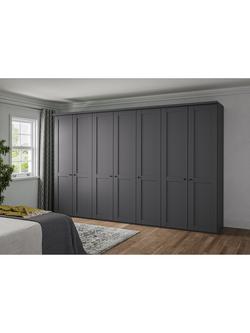 John Lewis Marlow 350cm Hinged Wardrobe, Graphite - view 2, Graphite