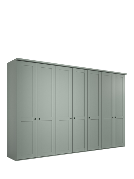 John Lewis Marlow 350cm Hinged Wardrobe, Sage Green, Sage