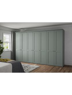 John Lewis Marlow 350cm Hinged Wardrobe, Sage Green - view 2, Sage