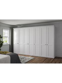 John Lewis Marlow 350cm Hinged Wardrobe, White - view 2, White