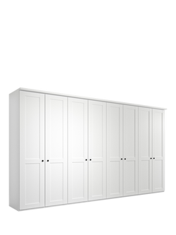 John Lewis Marlow 400cm Hinged Wardrobe, White, White