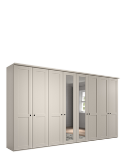 John Lewis Marlow 400cm Mirrored Hinged Wardrobe, Champagne, Champagne