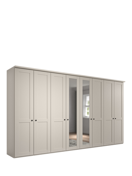 John Lewis Marlow 400cm Mirrored Hinged Wardrobe, Champagne, Champagne