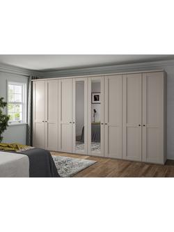 John Lewis Marlow 400cm Mirrored Hinged Wardrobe, Champagne - view 2, Champagne