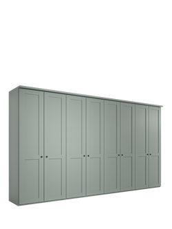John Lewis Marlow 400cm Hinged Wardrobe, Sage Green, 