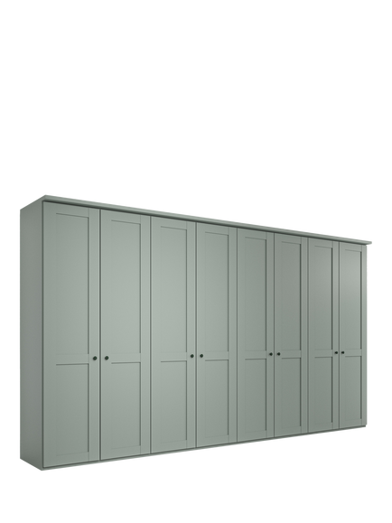 John Lewis Marlow 400cm Hinged Wardrobe, Sage Green, 