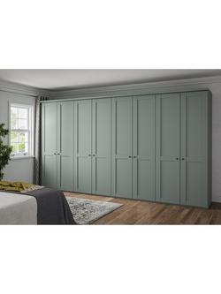 John Lewis Marlow 400cm Hinged Wardrobe, Sage Green - view 2, 