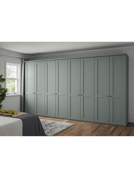 John Lewis Marlow 400cm Hinged Wardrobe, Sage Green - view 2, 
