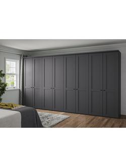 John Lewis Marlow 400cm Hinged Wardrobe, Graphite - view 2, Graphite