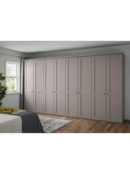 John Lewis Marlow 400cm Hinged Wardrobe, Pebble Grey - view 2, Pebble Grey