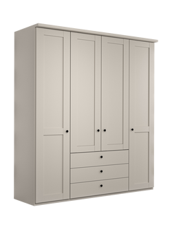 John Lewis Marlow 200cm Hinged Wardrobe with Centre 3 Drawers, Champagne, Champagne