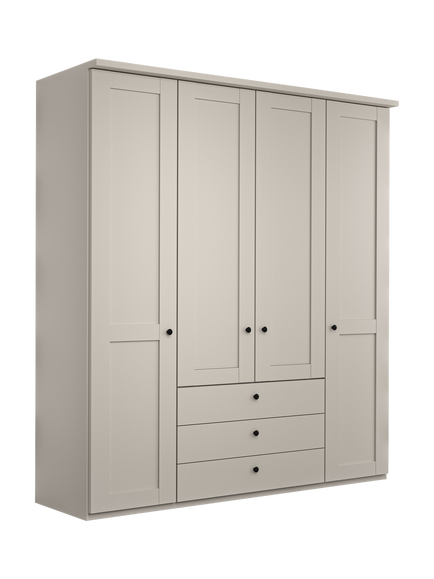 John Lewis Marlow 200cm Hinged Wardrobe with Centre 3 Drawers, Champagne, Champagne