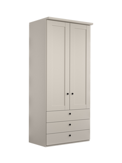 John Lewis Marlow 100cm Hinged Wardrobe with 3 Drawers, Champagne, Champagne