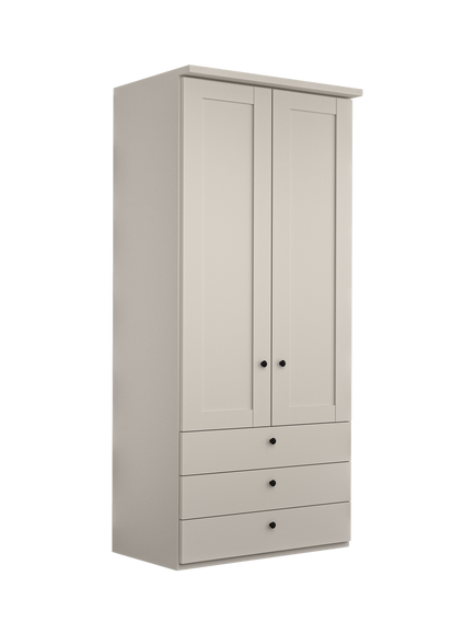 John Lewis Marlow 100cm Hinged Wardrobe with 3 Drawers, Champagne, Champagne