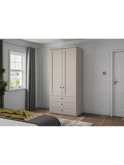 John Lewis Marlow 100cm Hinged Wardrobe with 3 Drawers, Champagne - view 2, Champagne